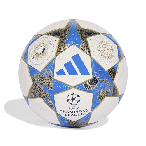 Adidas Unisex-Adult UEFA Champions League Mini Soccer Ball, White/Dark Blue/Pantone/Gold