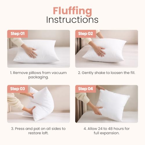 Utopia Bedding 18x18 Pillow Inserts, White Throw Pillows for Couch, 2 Pack