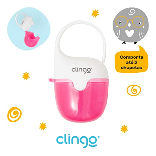 Clingo Porta Chupetas Baleia Colors Rosa Rosa