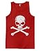 Crossbone Skull Men's Tank Top T-shirt (Medium, RED)