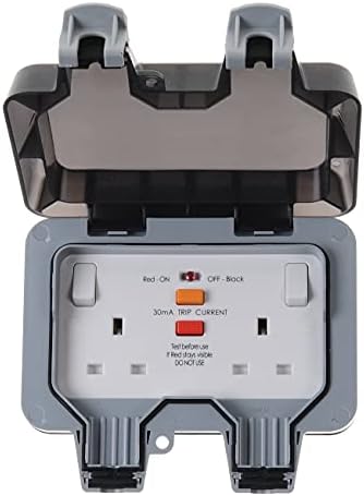BG Electrical WP22KIT/3 Outdoor Weatherproof Double Switched Socket Kit with RCD Plug and 3 Metres of Cable, IP66 Rated, 13 Amp, Black
