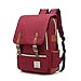 UGRACE Vintage Laptop Backpack with USB Charging Port, Elegant Water Resistant Travelling Backpack Casual Daypacks College Shoulder Bag for Men Women, Fits up to 15.6Inch Laptop in Red