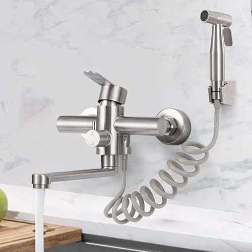 Mitigeur de cuisine mural inox brossé durable à commande unique - 3