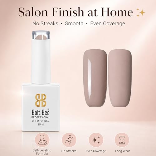 Image of Bolt Bee Velvet Nude Color Gel Nail Polish Soak Off UV Gel DIY at Home 15ML Manicure Salon Nail Art
