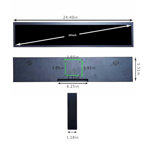 Image of VSDISPLAY 24'' Digital Signage Display 1920x360 Stretched Bar LCD | Android 11 IPS Advertising Monitor Supports USB Auto Copy Autoplay, for Marquee Supermarket Exhibition