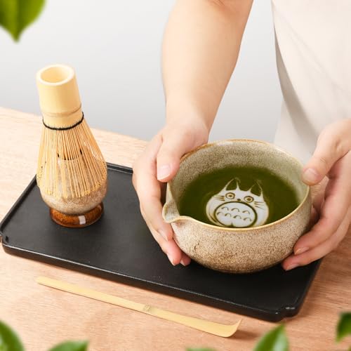 Miniatura 5 de Eoims Juego De Té Matcha Japonés, Cuenco De Matcha Con Boquilla, Incluye Soporte Para Batidor De Cerámica Hecho A Mano, Batidor Y Cuchara, Kit De Matcha Perfecto Para Ceremonia De Té Tradicional