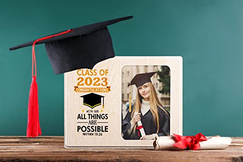 Flyab Inspirational Graduation Picture Frame, Wood Class Of 2023 Picture Frame, Motivational Graduation Photo Frame For Her Him, High School College Graduation Gifts For Women Men Girls Daughter Son #TOP1