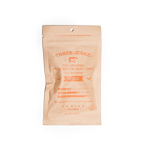 Three Jerks Filet Mignon Beef Jerky - Premium Natural Gourmet - 3 Bags of 2 oz - Original