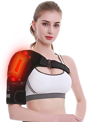 CHILIKI Heated Shoulder Support Wrap Brace,Shoulder Heat Therapy Wrap Heating Pad for Muscle Pain Relief,Rotator Cuff, Frozen Shoulder