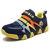 KVbabby Sportschuhe Kinder Turnschuhe Jungen Laufschuhe Mädchen Sneaker Trekking Wanderschuhe Klettverschluss Freizeitschuhe Tennisschuhe Hallenschuhe 34 EU=Etikettengröße:35 Gelb