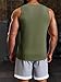 Runcati Men's Workout Tank Tops Sleeveless Ribbed Knit T Shirt Muscle Gym Fitness Tee Army Green