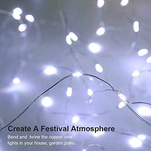 Ooklee® Fairy String Lights Battery Operated, 12 Pack 2m 20 LED Copper Wire Starry Bottle Light, Twinkle Craft Sets Lighting for Table Party Wedding Indoor Jar Christmas Garden Decoration(Cool White)