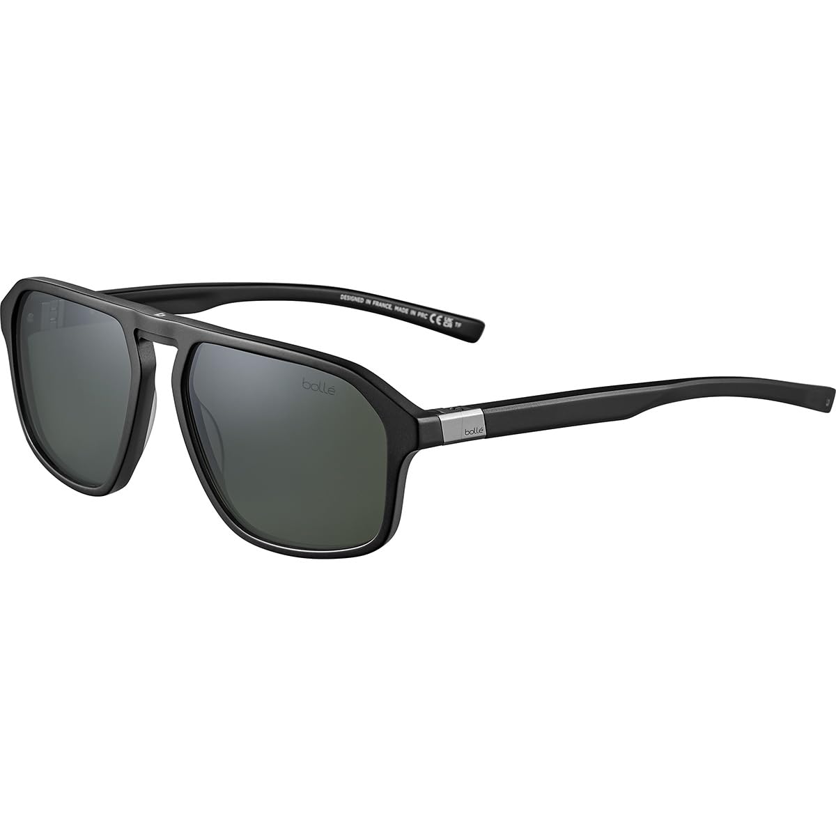 Bolle Spod Polarized Sunglasses Matte Black with Axis Green Lenses BSBS096001