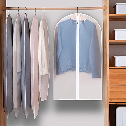 Perber Hanging Garment Bags Clear Suit Bag (Set Of 12) Lightweight Dust-Proof Clothes Cover Bags With Full Zipper For Closet Storage And Travel -24'' X 32''/12 Pack #TOP1