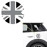 x xotic tech 1x Black Gray Union Jack UK Flag Pattern Vinyl Sticker Decal Compatible with Mini Cooper Gas Cap Cover