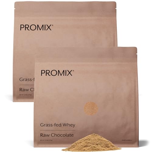 Image of ProMix Nutrition Whey Protein Powder, Raw Chocolate - Grass-Fed - Post Workout Fitness & Nutrition Shakes, Smoothies, Baking & Cooking Recipes - Gluten-Free & Keto-Friendly - 5 Pound (Pack of 2)