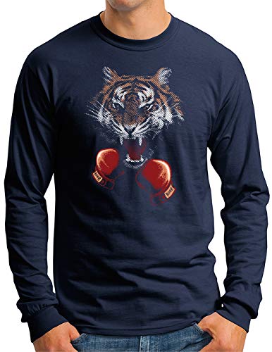 T-shirt Tiger-Boxing OM3 bleu manches longues homme M