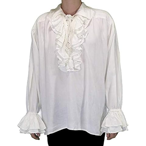 ThePirateDressing Pirate Medieval Renaissance Captain Charles Vane Shirt Costume C1006 [White] [S/M] Cover
