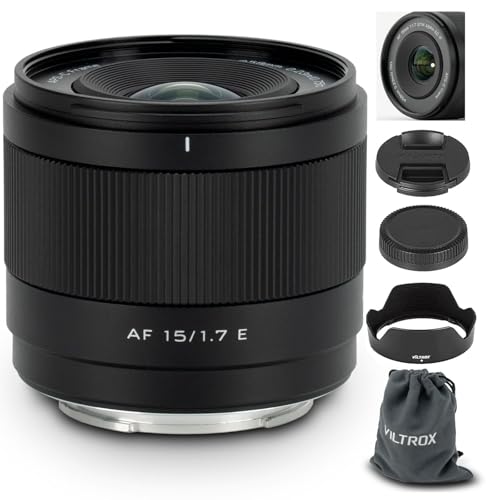 VILTROX 15mm F1.7 Eマウントレンズ(ソニー用)、APS-C超広角オートフォーカスレンズ(ソニーEマウントカメラFX30 ZV-E10 ZV-E10II A6700 A6600 A6500 A6400 A6300 A6100用)
