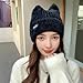 Handmade Hat for Female Y2K Knit Ear Winter Autumn Color Sweet Girls Windproof Bonnet Fashion Knitte