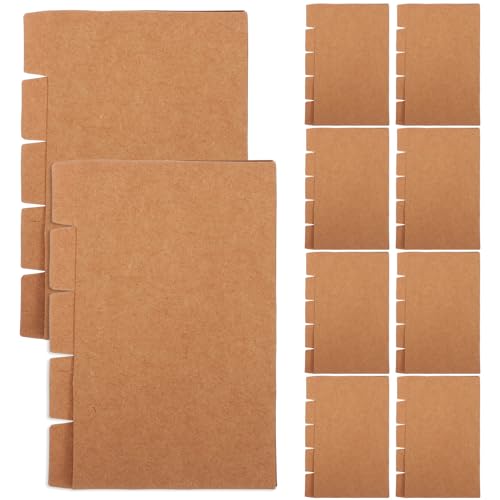 Separadores de carpetas de papel marrón MAGICLULU con etiquetas de índice para oficina