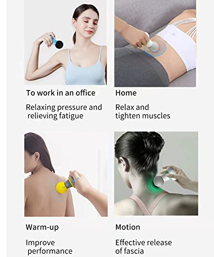 Maybud Handheld Mini Electric Fascia Massager, 6-Speed Handheld Circular Massager Suitable For Relaxation Body Shoulders Neck Back Portable Suitable Travel(Blue) #TOP2