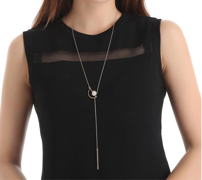 3Pcs Women's Long Pendant Necklace Long Sweater Necklace Women's Y Necklace Set Fashion Jewelry, Women's Long Chain, Sweater Chain, Women's Necklace - Image 9