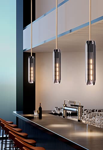 Amico 3-Light Modern Crystal Pendant Light Fixture, Pendant Lighting Crystal Chandeliers, Adjustable Hanging Light For Kitchen Island, Dining Room, Bedroom, Kitchen, Living Room (Bulb Included) #TOP2