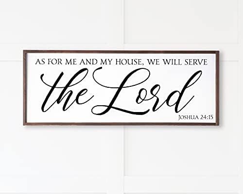 As For Me and My House We Will Serve The Lord Large Framed Handmade Wood Sign