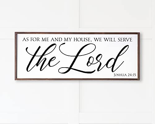 As For Me And My House We Will Serve The Lord Large Framed Handmade Wood Sign #TOP2