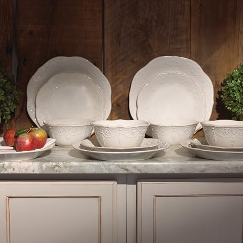 Lenox-French-Perle-12-Piece-Dinnerware-Set-White-with-Accent-Plates