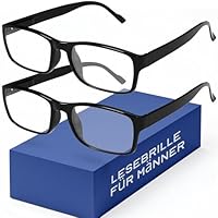Gaoye 2er-Pack Lesebrillen +0.5 – Blaulichtfilter, UV-Schutz – Lesebrillen mit rechteckigen Fassungen