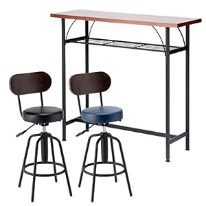 North Orange テーブル チェア セット 3点 カウンターテーブル ハイチェア (ブラック ネイビーブルー) タムシリーズ