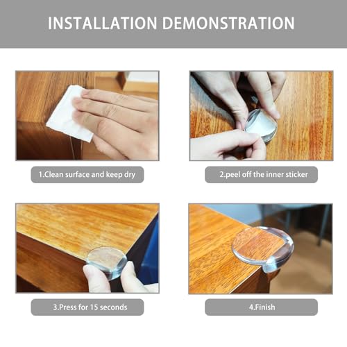 Image of Table Corner Protectors for Baby (12 Pack) - Clear Furniture Edge Corner Guards are Used to Cover Sharp Furniture and Table Edges to Protect You and Your Baby