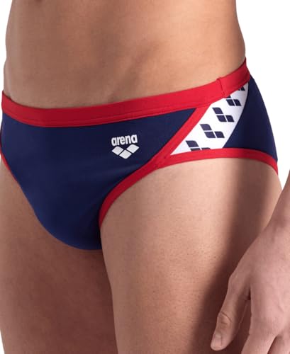 Image of ARENA Men's Icons Solid Swim Briefs Professional Training Swimsuit Sports Trunk