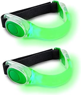 TABIGER LED Armband, 2 Set of Elastic LED Flashing Light Safety Night Sports Gear Bands for Adults and Children Outdoor Activities and Exercise, Running, Walking