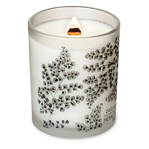 Hemlock Park Frosted Jar Wood Wick Candle Handcrafted with Natural Coconut Wax (Standard 7.2 oz