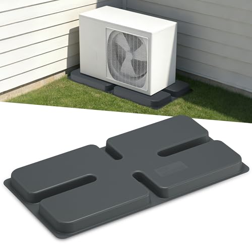Cestluck Mini Split Pad for AC Condenser: Ductless Air Conditioner Ground Base Pad Outside, 34.6 x 18.1 x 2 inch Anti Vibration Equipment Pad for Minisplit Heat Pump System HVAC, Max Load 770lbs
