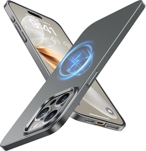 Image of TORRAS Ultra Thin for iPhone 15 Pro Max Case for MagSafe [No. 1 Magnetic Force] Extreme Protection (Velvety Touch & Elegant Look) Slim iPhone Case for iPhone 15 Pro Max Cover Gray