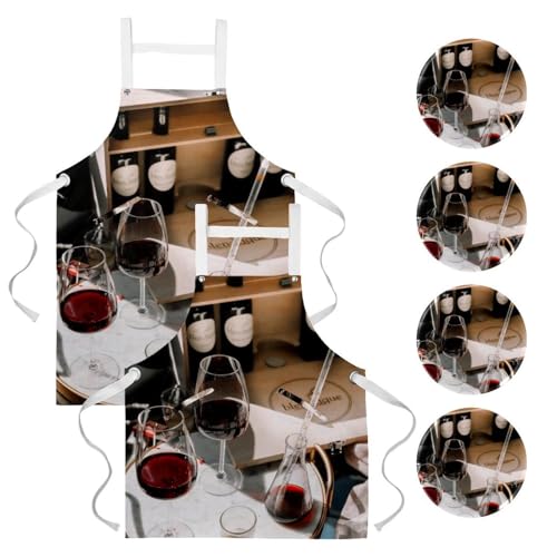 Tablier de restaurant multicolore lot de 2 pour travail en bar et cuisine