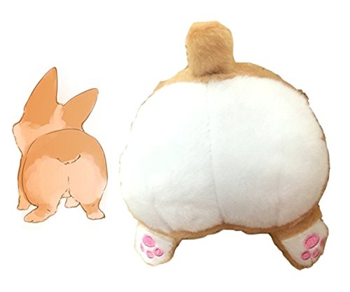 Rainbow Fox Corgi Butt Shaped Cushion Round Peluche Rellenos Soft Toys Muñeca Sofá Cama Cojines(42*42CM, Pillow)