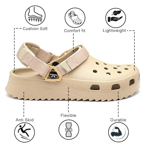 Image of BERSACHE Extra Soft Classic Casual with Regular wear with Ultra Soft & Flexibility Technology Clog for Men's /Boy's Beige