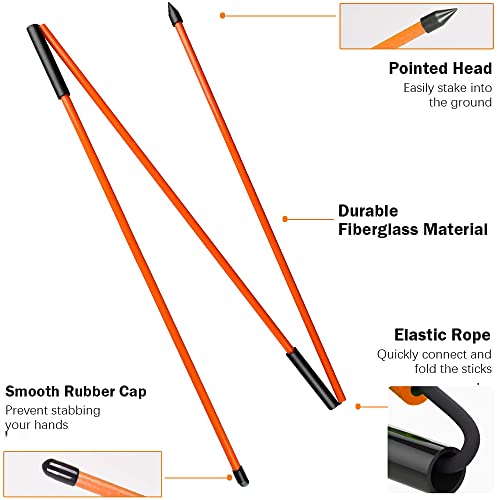 Golf Alignment Sticks (Pack Of 2) 48-Inch Collapsible Golf Alignment Sticks For Aiming,Putting,Full Swing Trainer,Posture Corrector,Portable Golf Training Equipment With Tube Case 17.7 Inches #TOP2