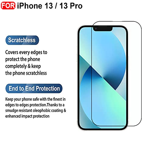 CEDO Tempered Glass for iPhone 13/13 Pro | Screen Protector Full HD Quality Tempered Glass Anti-Scratch Edge to Edge Coverage with Easy Installation Kit (Black) 2 41PhO3WlCVL