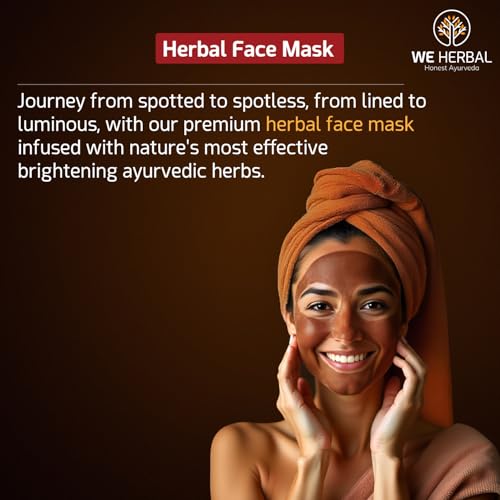 Image of Herbal Face Mask 50g Pack of 2, Instant At Home Facial with Manjistha, Licorice, Amba Haldi, Detoxifying, Brightening, Soothing Face Pack for Glowing Skin, Natural, No Fragrance, No Colour