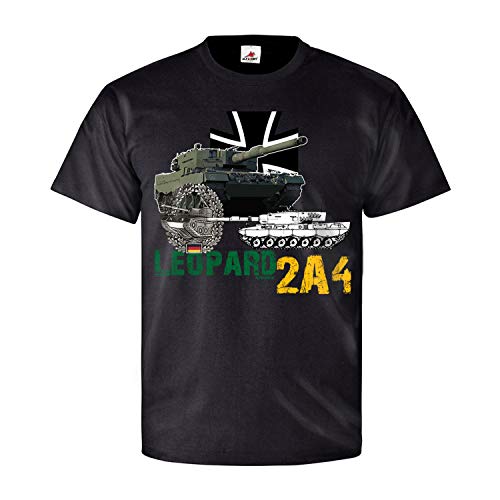 T-shirt char Léopard 2A4 noir pour passionné d'histoire militaire