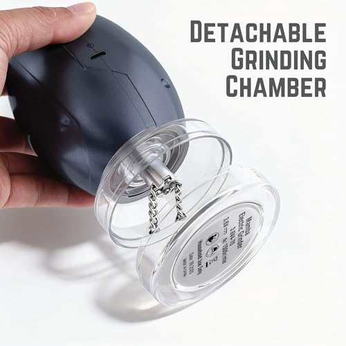 Image of Mamba Whip Electric Spice Grinder, One-Hand USB Rechargeable Culinary Herb & Seasoning Mill for the Kitchen, New Tech. Chain Grinding System, Anchor Gray
