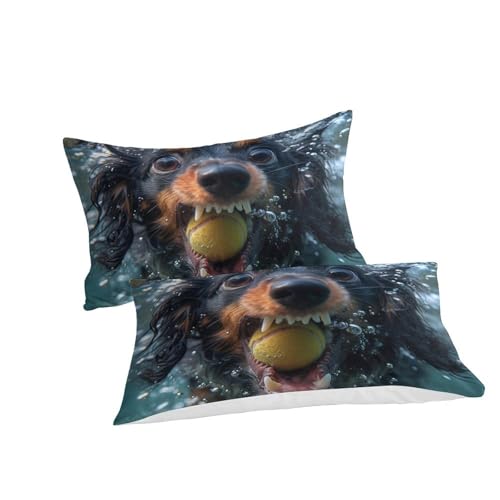 Housse de couette Rottweiler 3D en microfibre premium parure de lit king-size - 3