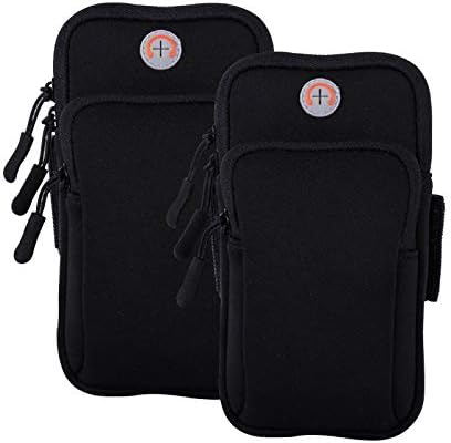 MOVOYEE 2Pack Phone Armband for Running,Cell Phone Holder Arm Band Case for iPhone 13 12 11 Pro Max Xs Max Xr X 8 7 6S 6 Plus SE/Galaxy S21 S20 Note 10,Waterproof iPhone Armband,Black Arm Band Sleeve