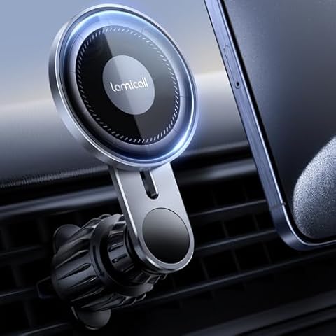 Lamicall Magnetic Car Phone Holder with HD Glass Panel Cover